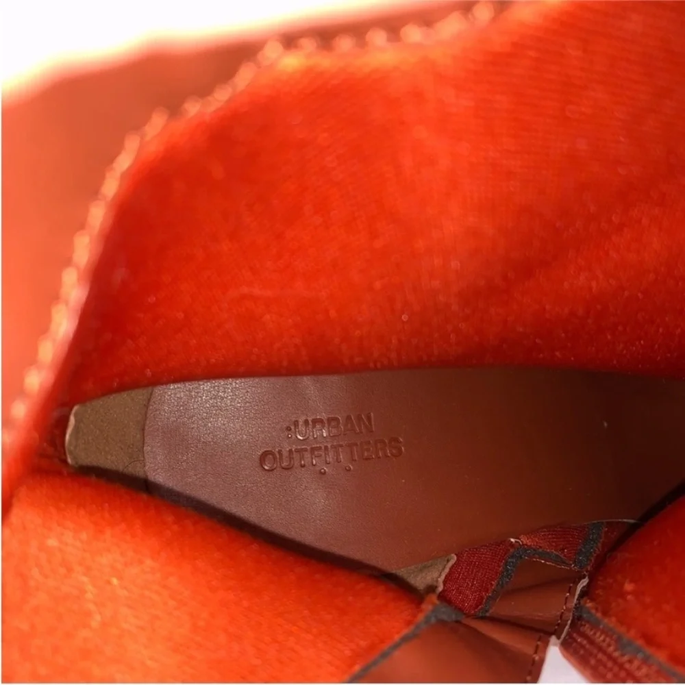 Urban Outfitters Boots Burnt Orange Suede Leather Heeled Ankle Boots Size 9